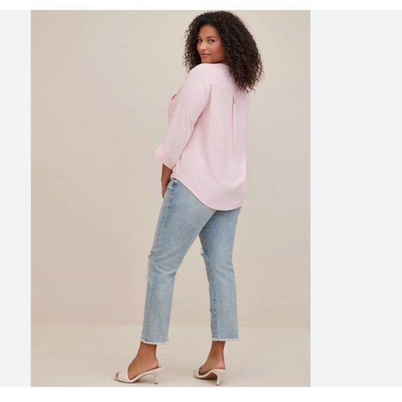 TORRID Harper Georgette Pullover 3/4 Sleeve Blouse Rose Shadow Size 2X - Picture 3 of 11